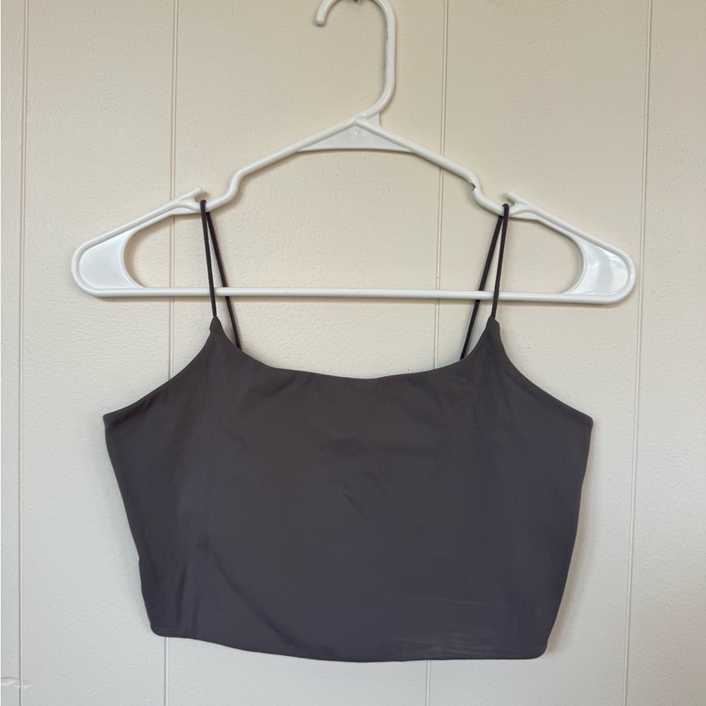 Women's Charcoal Gray Spaghetti Strap Crop Top